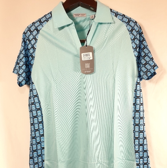 BERMUDA SANDS Golf Polo Shirt, Womens Size M, Blue, Short Sleeves, Stretch, NEW - Picture 1 of 6
